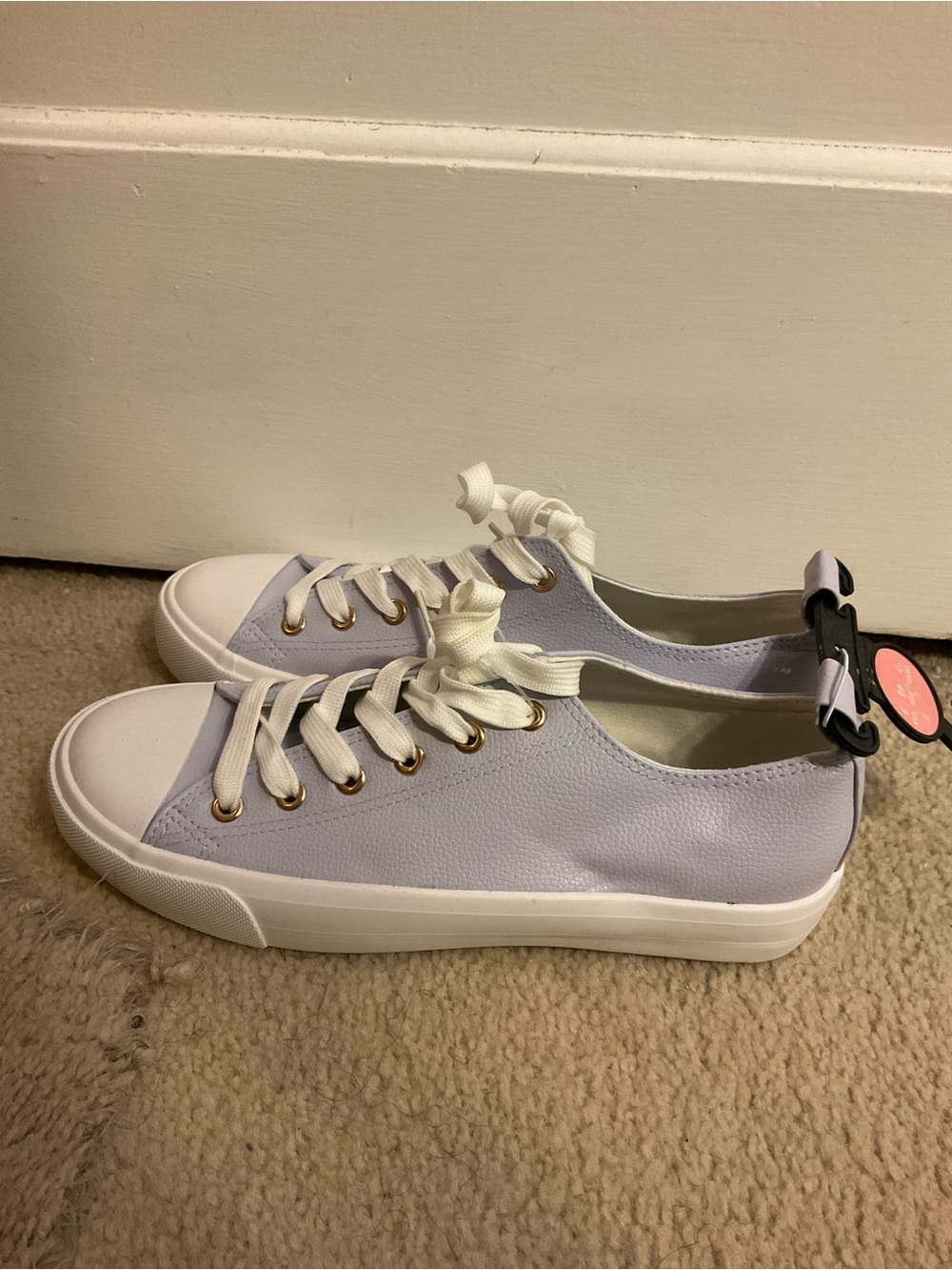 Primark Lavender Low-Top Lace-Up Sneakers with White Accents